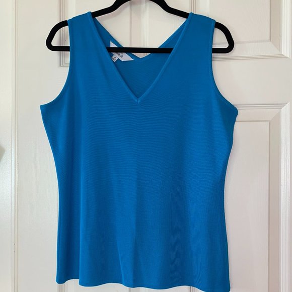 Misook Tops - Exclusively Misook Cyan Blue Tank Shell Medium